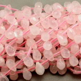 Rose Quartz Faceted Tear Drop 7x11mm