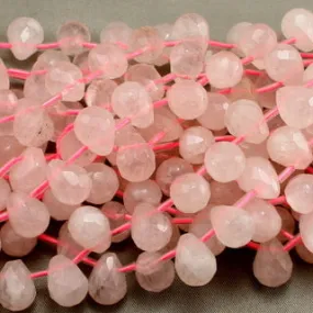 Rose Quartz Faceted Tear Drop 9x12mm