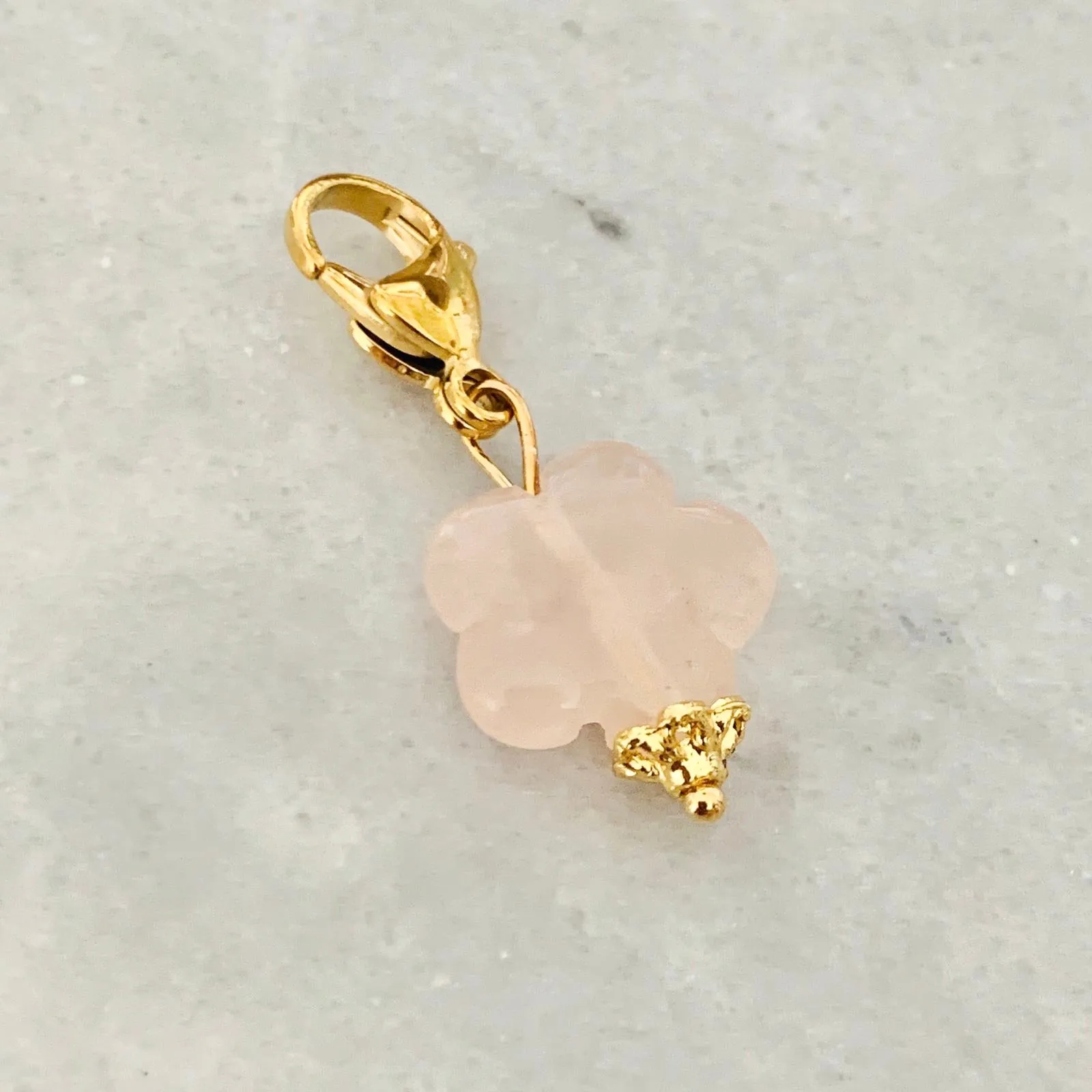 Rose Quartz Flower Charm