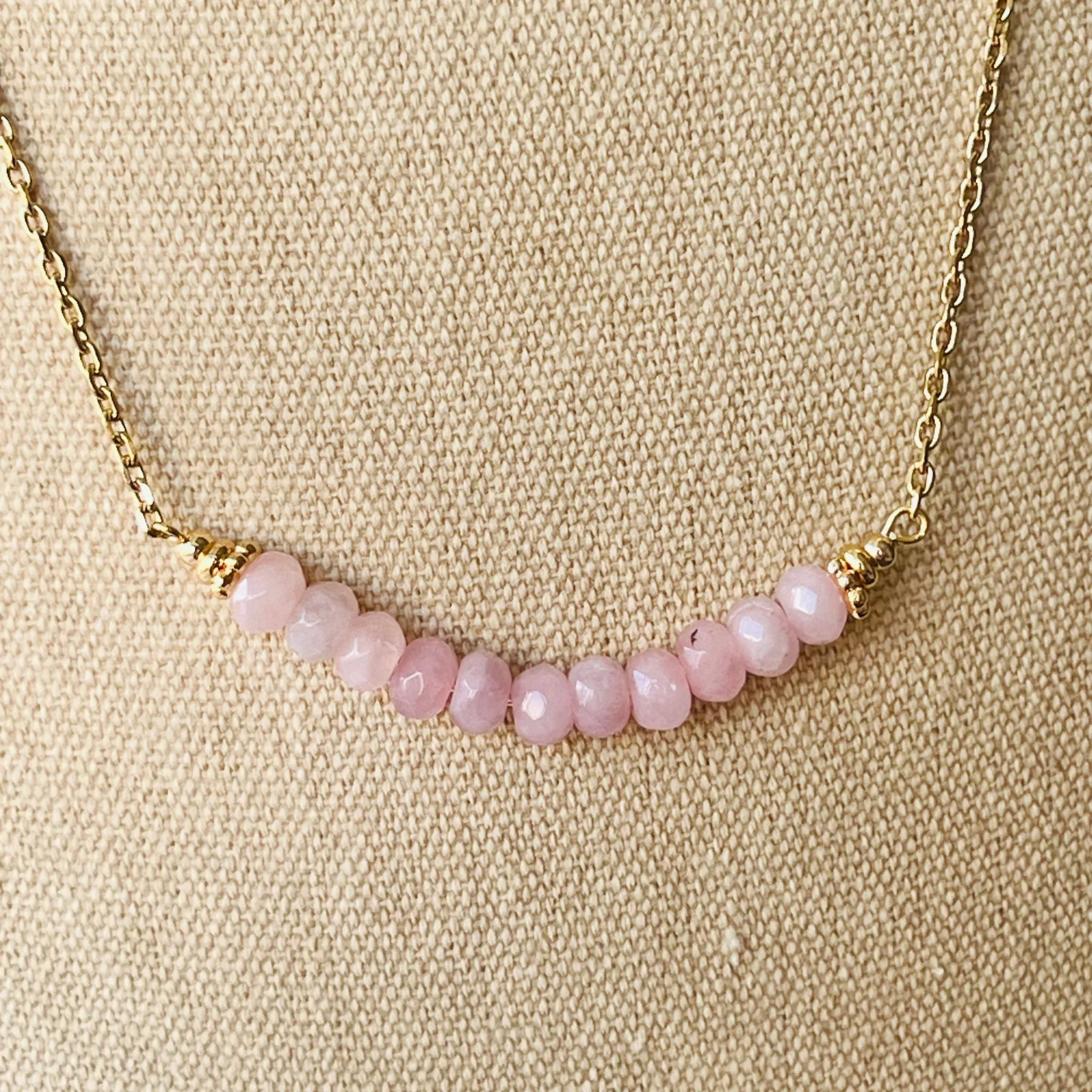 Rose Quartz Moon Necklace