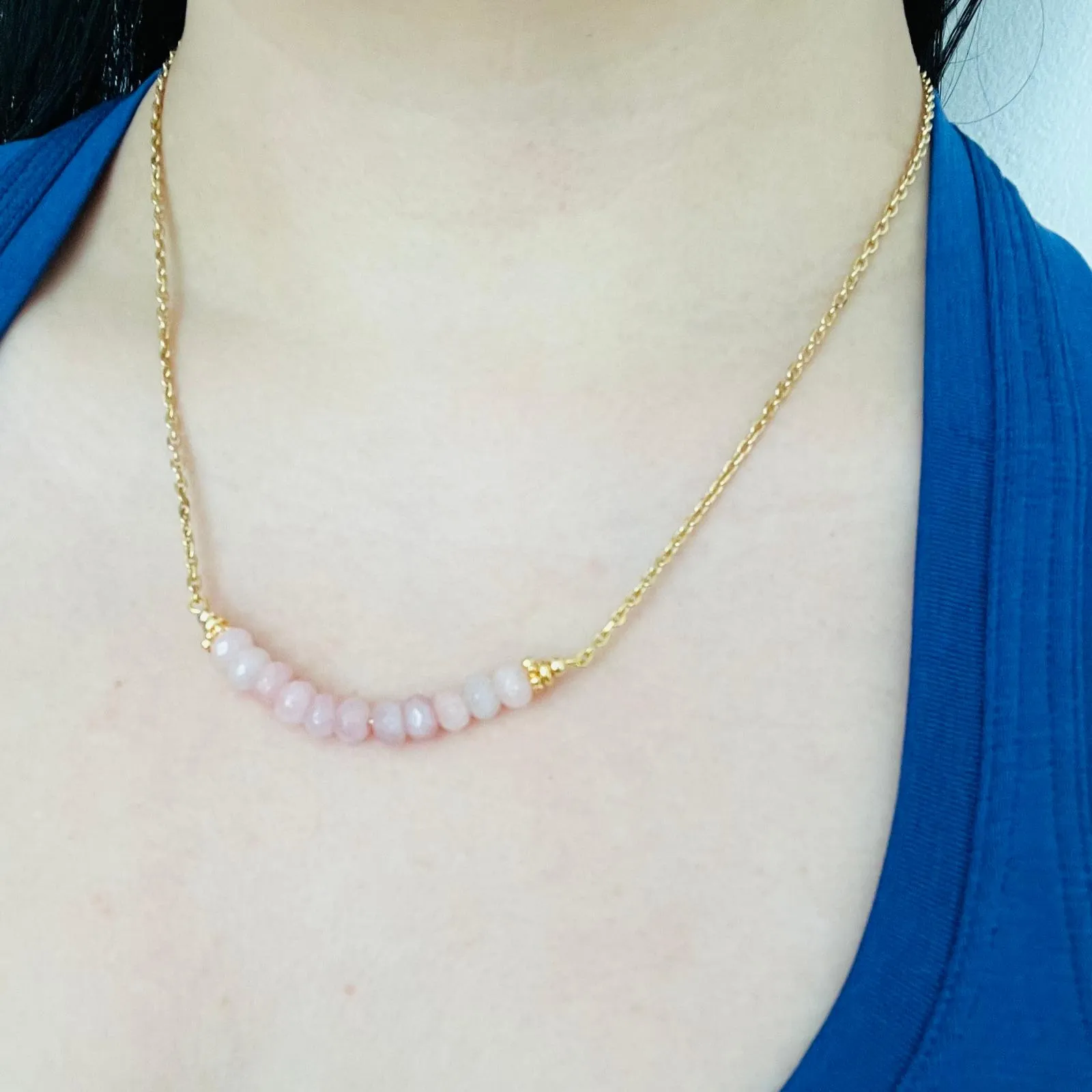 Rose Quartz Moon Necklace