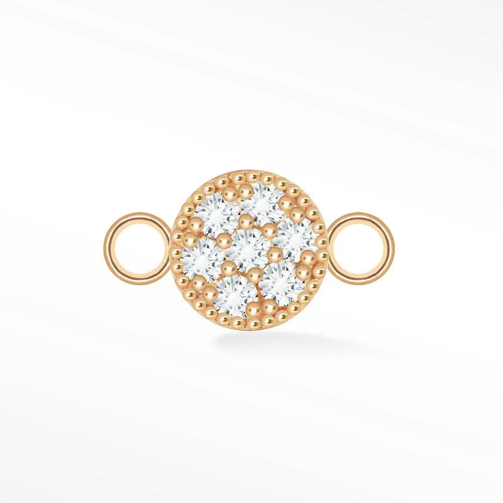 Round Diamond 14K Rose Gold Connectors