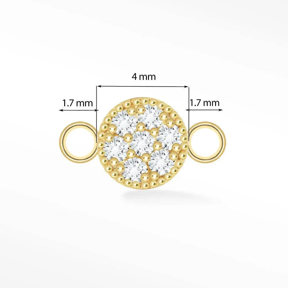 Round Diamond 14K Rose Gold Connectors