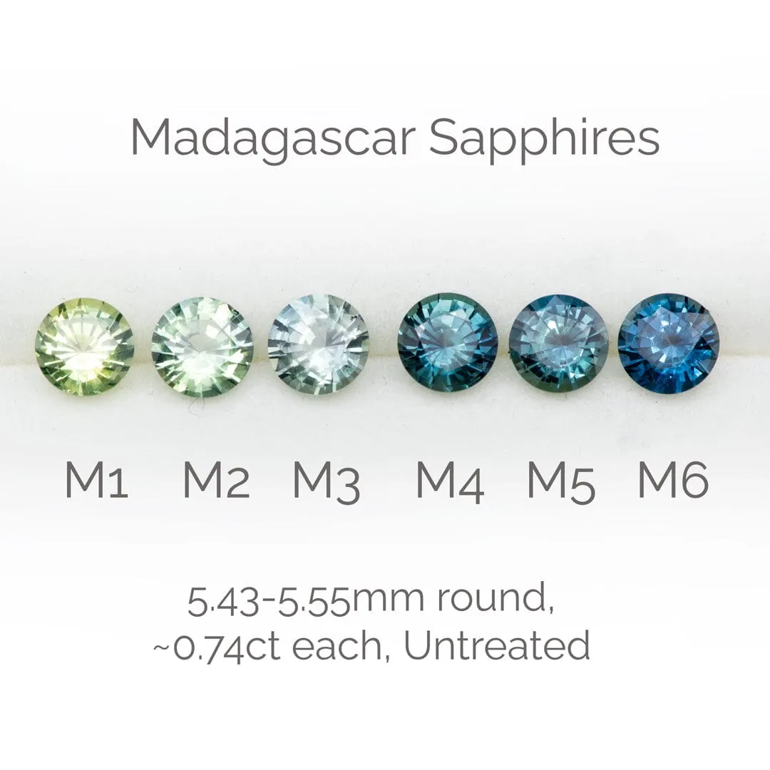 Round Green 5.4mm/0.74ct Madagascar Sapphire M1 Untreated Loose Gemstone