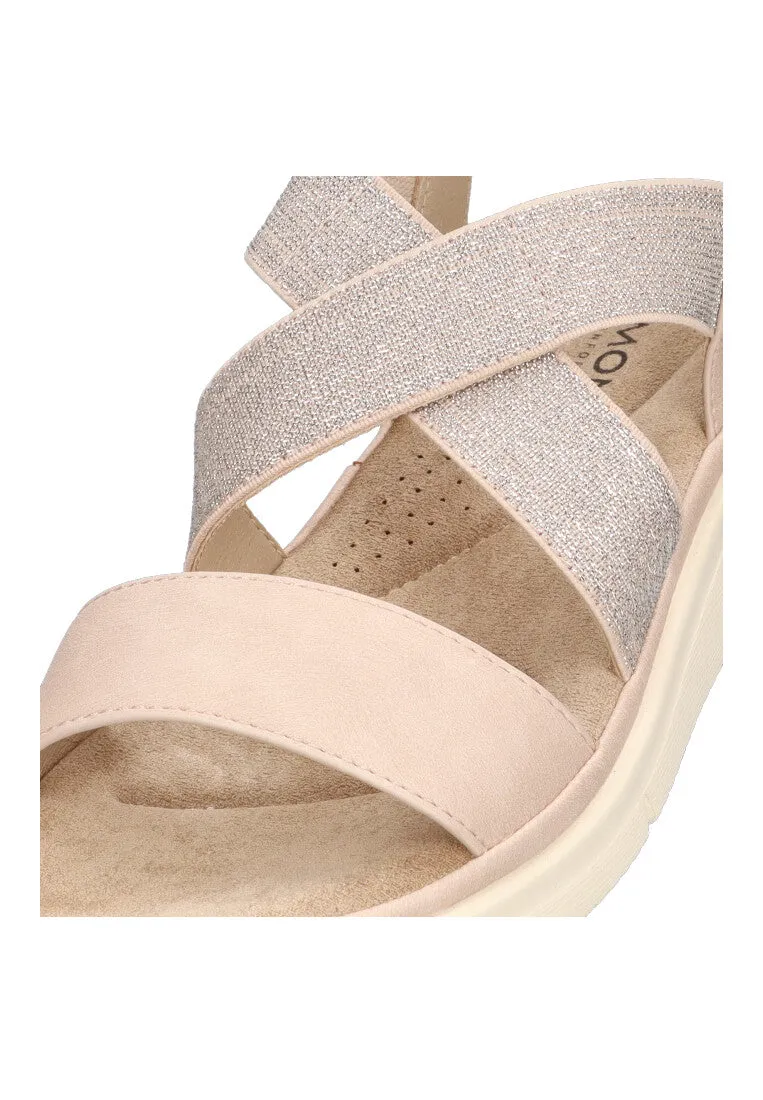 SANDALIA ELSTICA CRUZADA ARMONY BERCHIDA 41008 MUJER, BEIGE