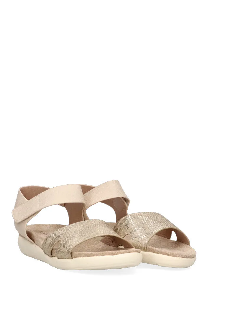 SANDALIA ESTILO PIEL DE SERPIENTE ARMONY SIMOS 41003 MUJER, BEIGE