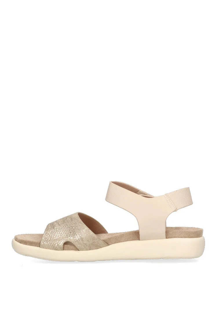 SANDALIA ESTILO PIEL DE SERPIENTE ARMONY SIMOS 41003 MUJER, BEIGE