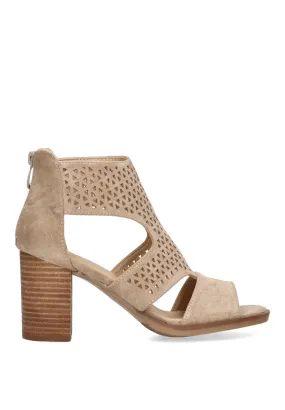 SANDALIA ETIKA FAMARA 31117 ABOTINADA TACON ANCHO BEIGE PARA MUJER