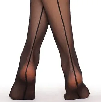 Seamed Pantyhose - High Flat Waist - Tango