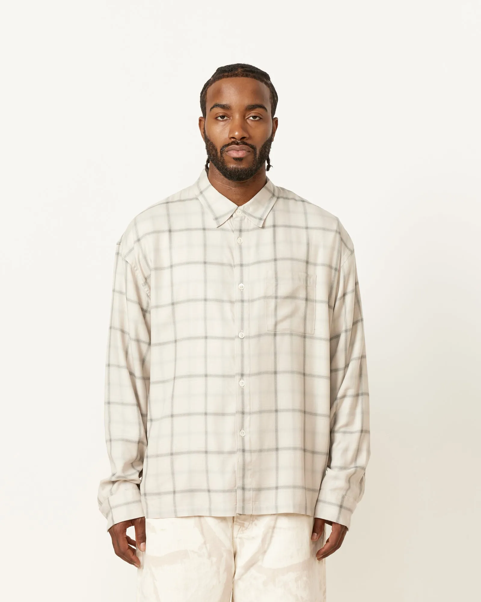 Shadow Plaid Rayon Shirt