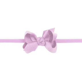 Small Grosgrain Bow on Baby Headband - Light Orchid