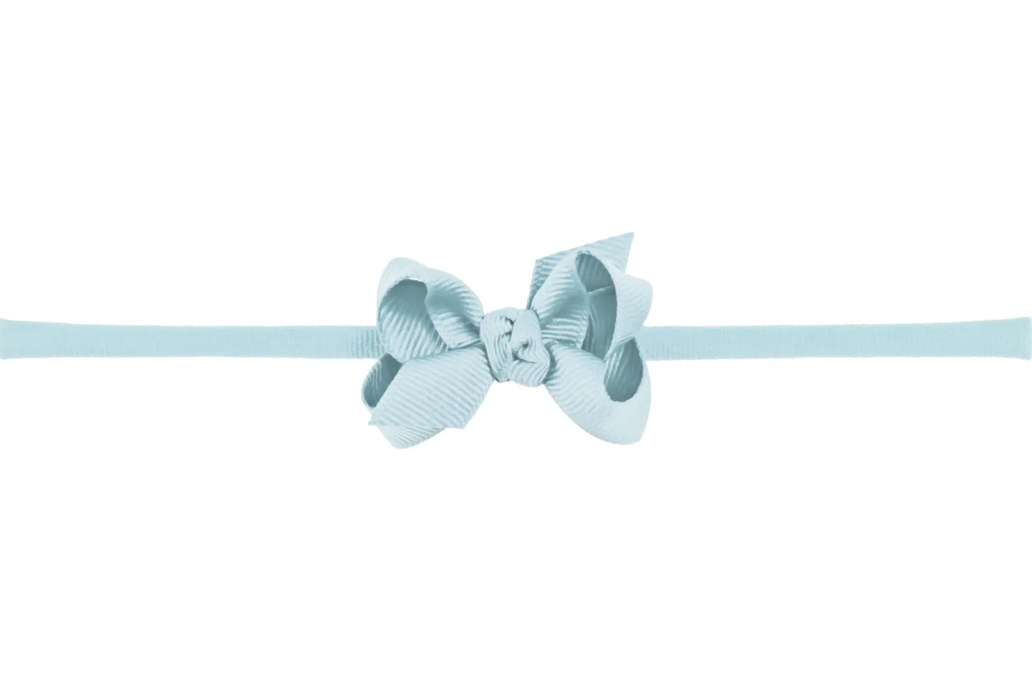 Small Grosgrain Bow on Baby Headband - Millennium Blue