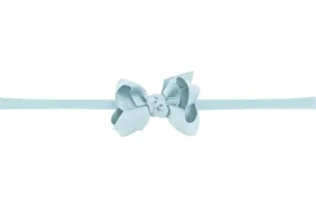 Small Grosgrain Bow on Baby Headband - Millennium Blue