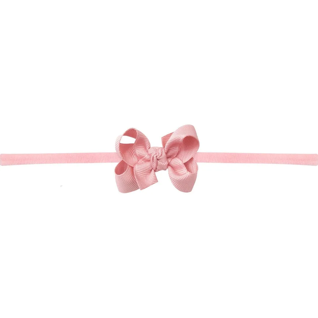 Small Grosgrain Bow on Baby Headband - Pink