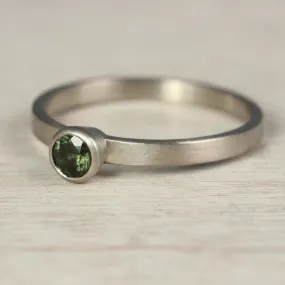 Solitaire with Olive Green Sapphire