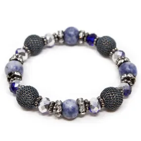 Stretch Semi-Precious Beaded Bracelet Sodalite