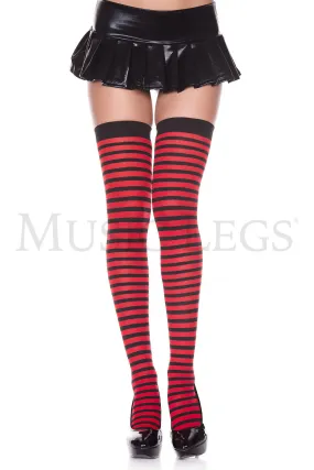 Striped Thigh High Black/Red