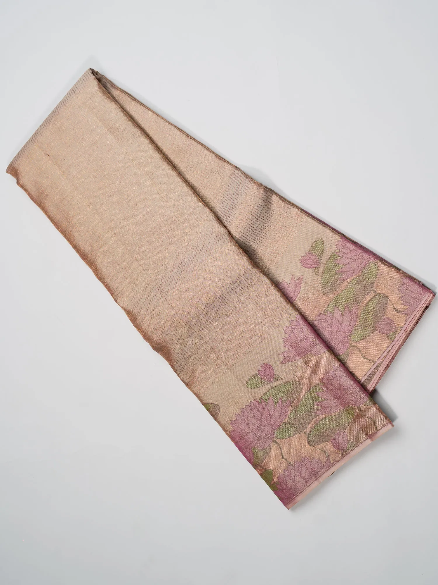 The Bare Beige Lotus Weave Kanjeevaram