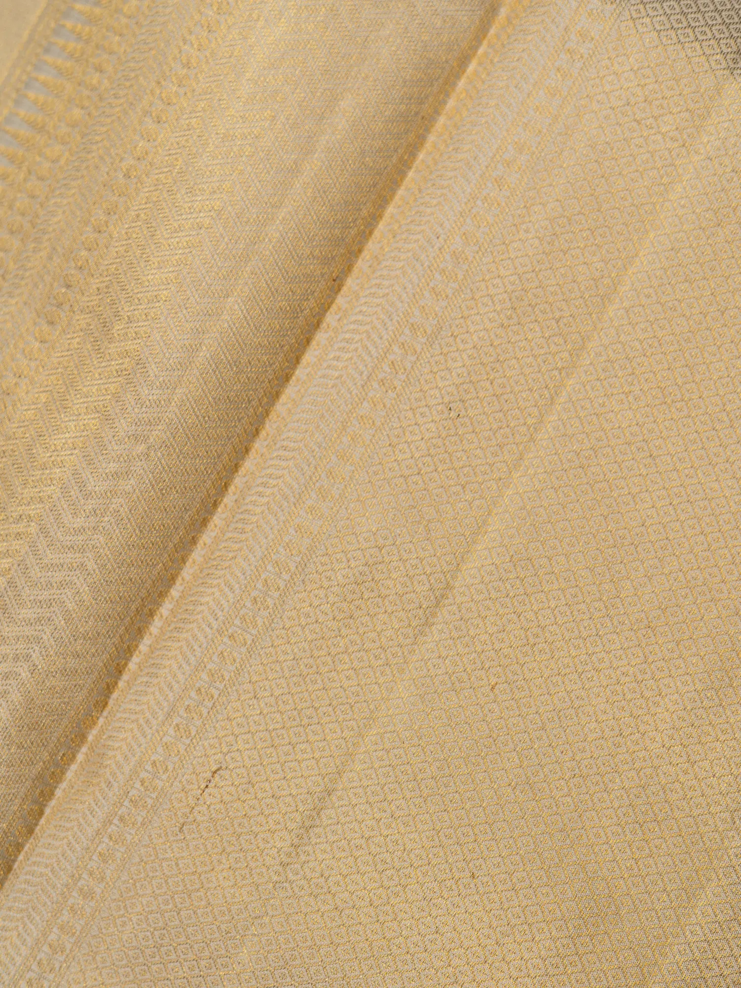 The Bare Beige Lotus Weave Kanjeevaram