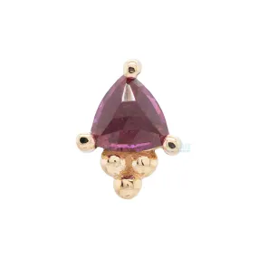 Timka Threaded End in Gold with Rose Cut Rhodolite