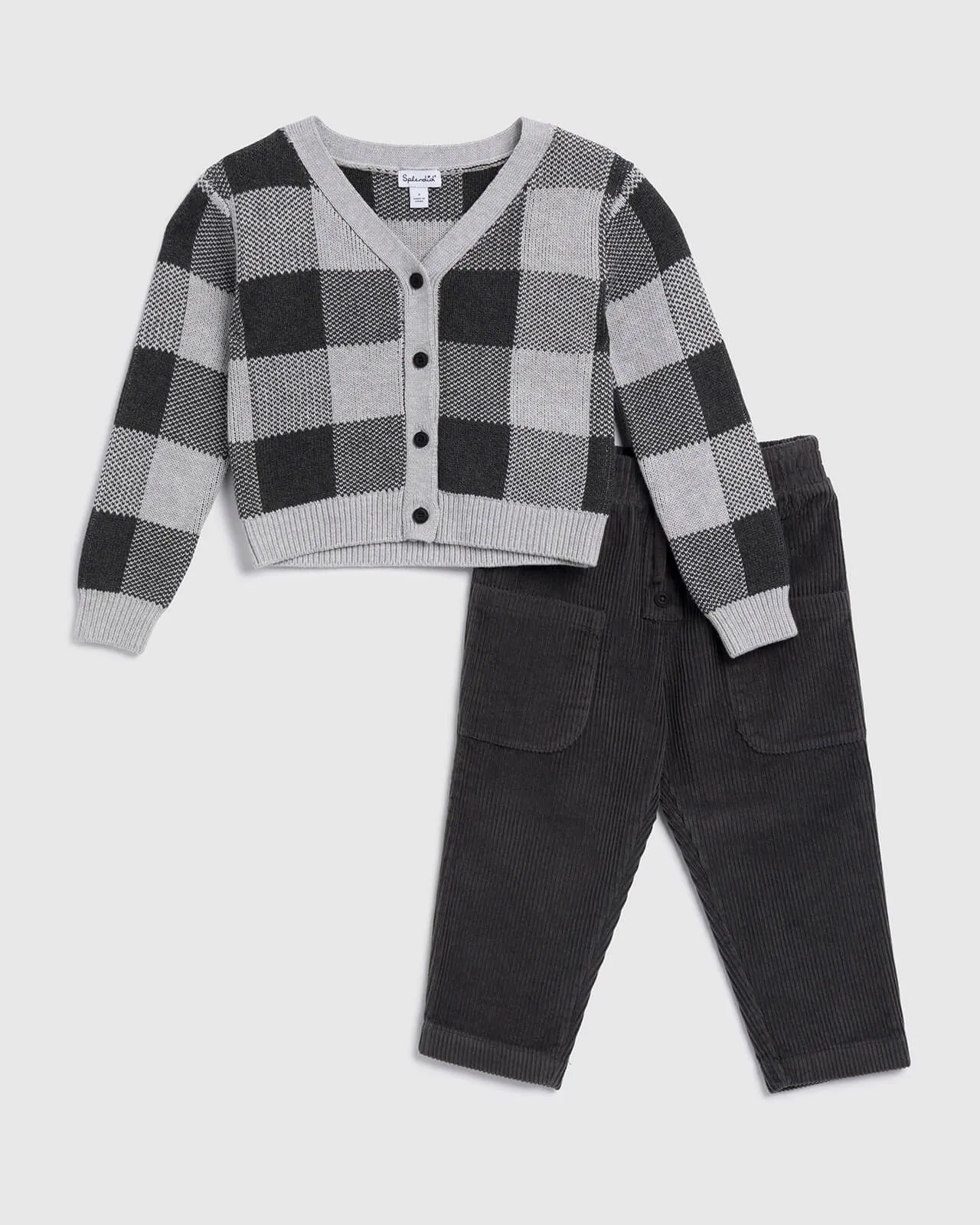 Toddler Boy Plaid Cardigan Set