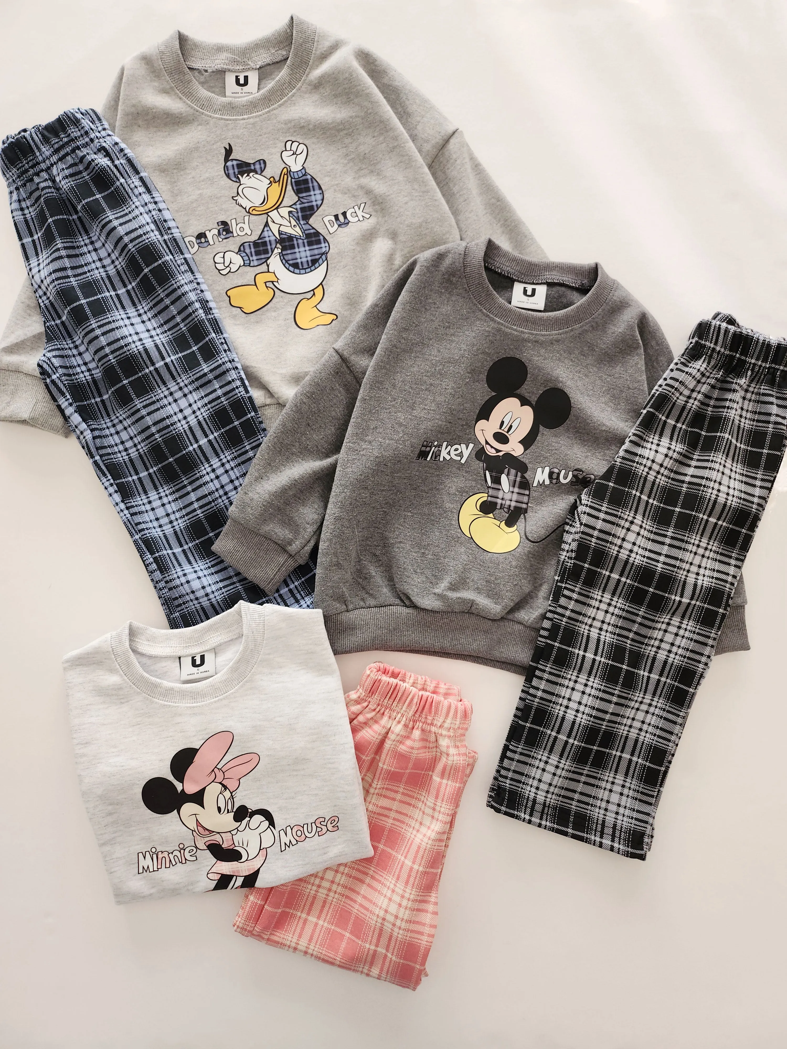 Toddler Disney Sweatshirt and Plaid Pull-on Pants Set (2-7y) - 3 Colors