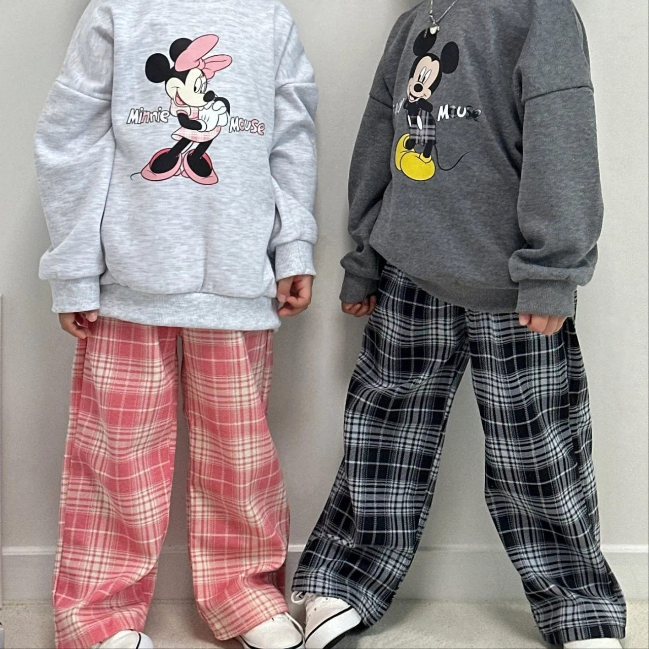 Toddler Disney Sweatshirt and Plaid Pull-on Pants Set (2-7y) - 3 Colors