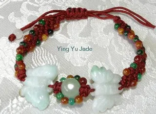 Transforming Butterflies Jadeite Adjustable Bracelet (BJB53)