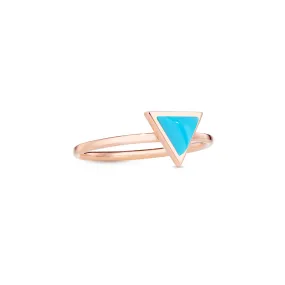 Triangle sticker ring rose gold with turquoise