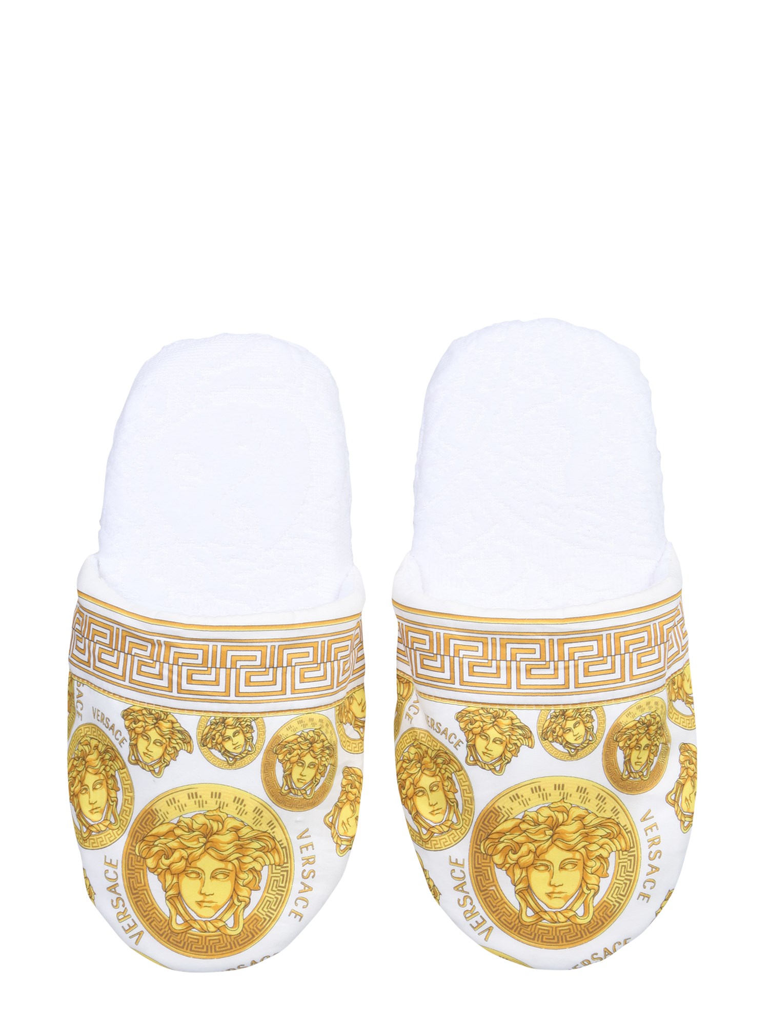 VERSACE    AMPLIFIED MEDUSA COTTON SLIPPERS