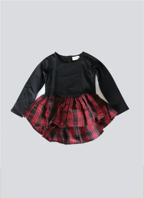 Vierra Rose Paige Peplum Top in Red Plaid