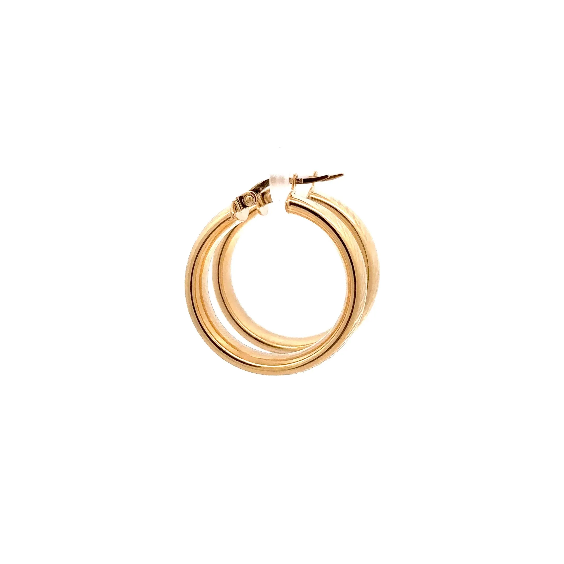 WD1148 14kt Gold Diamond Cut Hoop 1