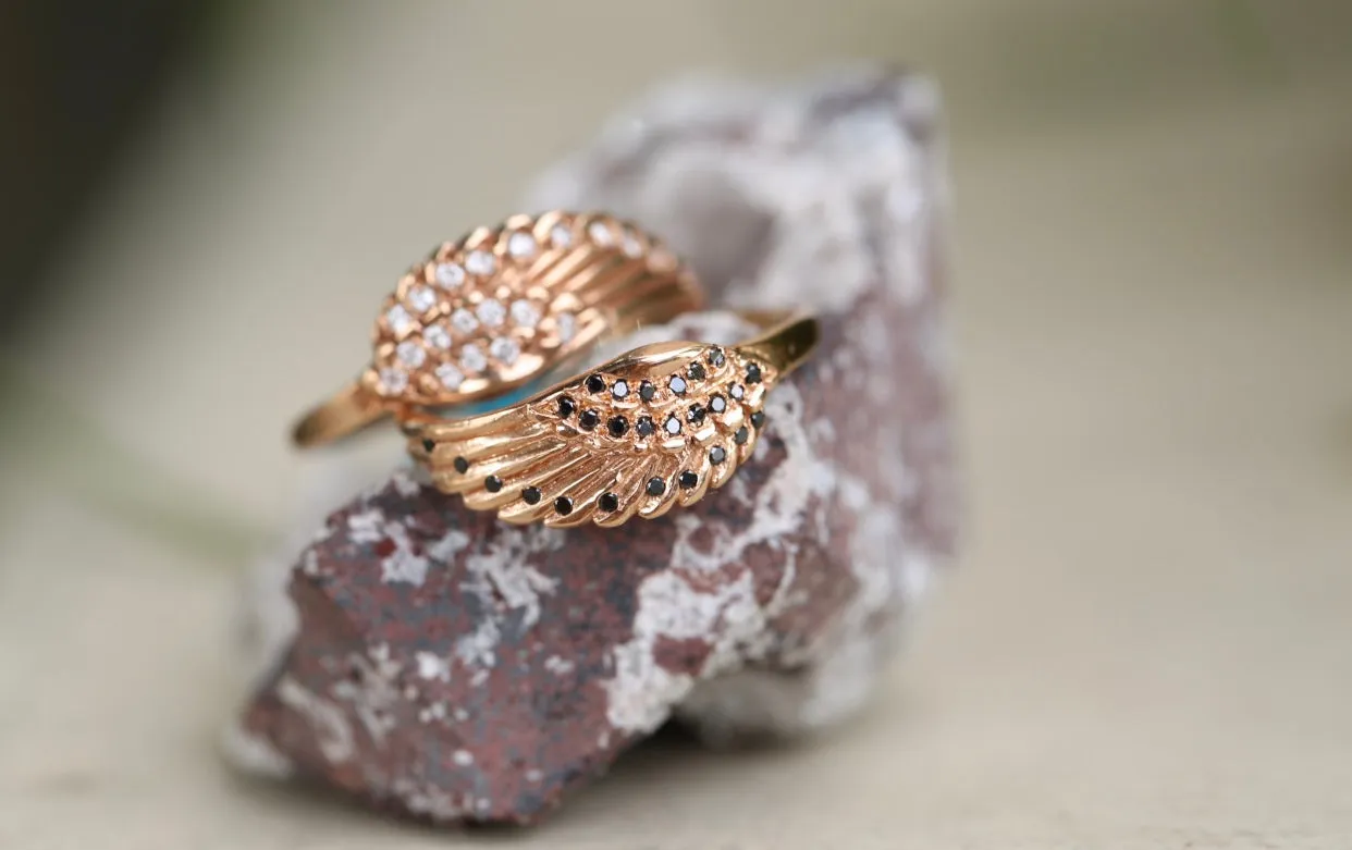 Wing with Diamonds Ring