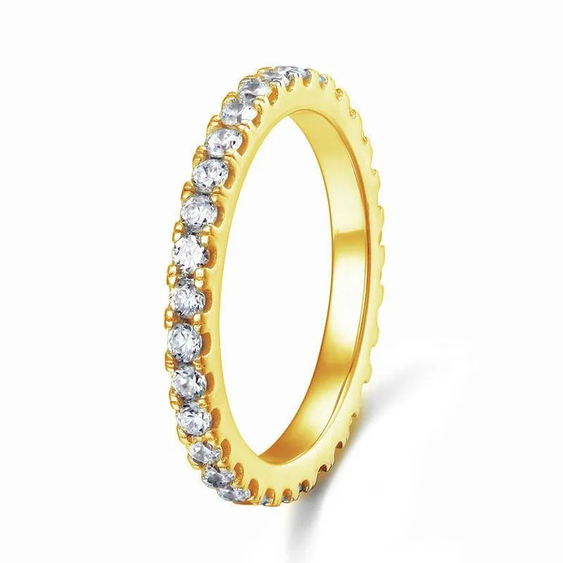 Yellow & Rose Gold Dainty Eternity Ring