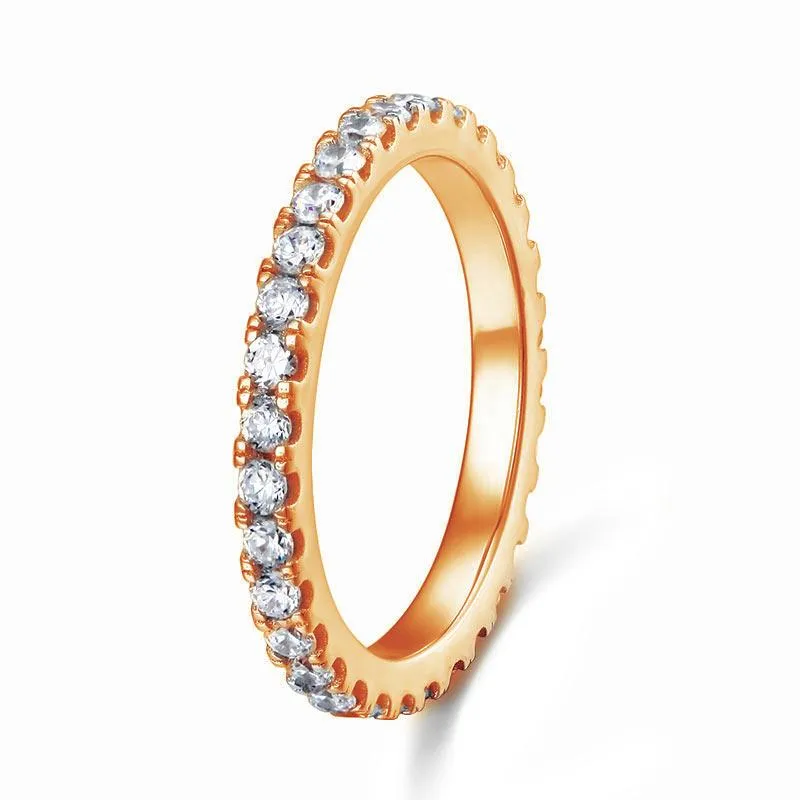 Yellow & Rose Gold Dainty Eternity Ring