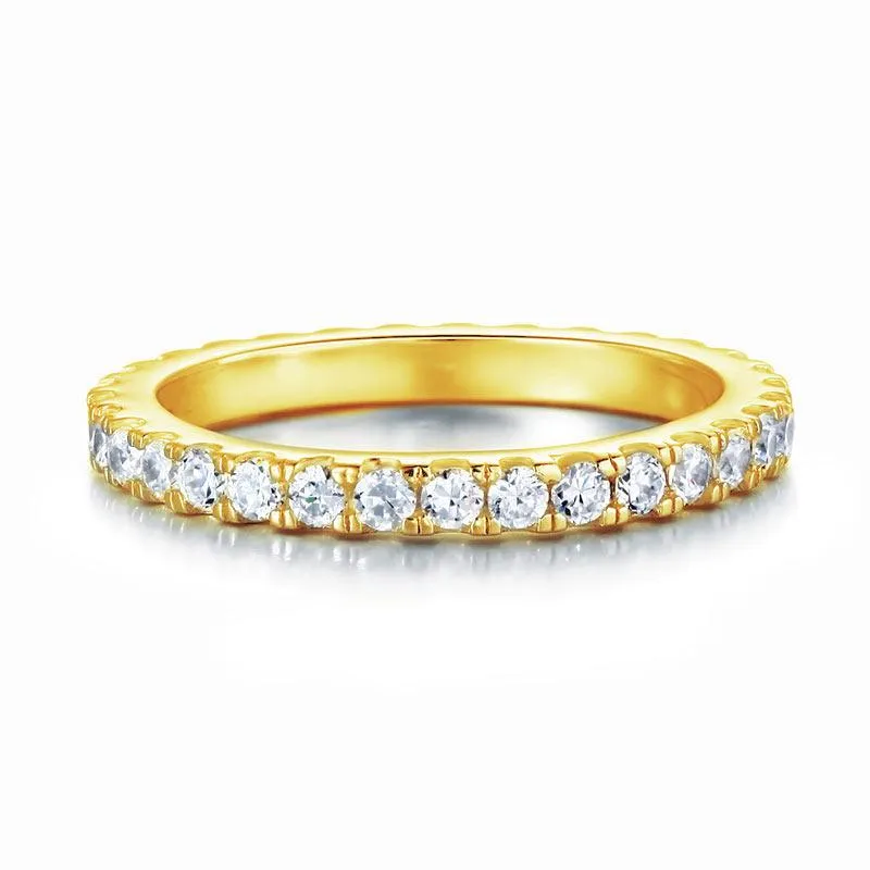 Yellow & Rose Gold Dainty Eternity Ring