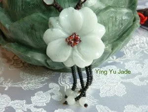 Yin Feminine Flower Jadeite Necklace (BJNECK-51)