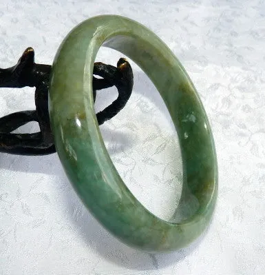 Ying Yu's Jewelry Box Good Green Burmese Jadeite Bangle Bracelet 57mm + Certificate (3106)