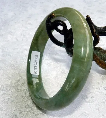 Ying Yu's Jewelry Box Good Green Burmese Jadeite Bangle Bracelet 57mm + Certificate (3106)