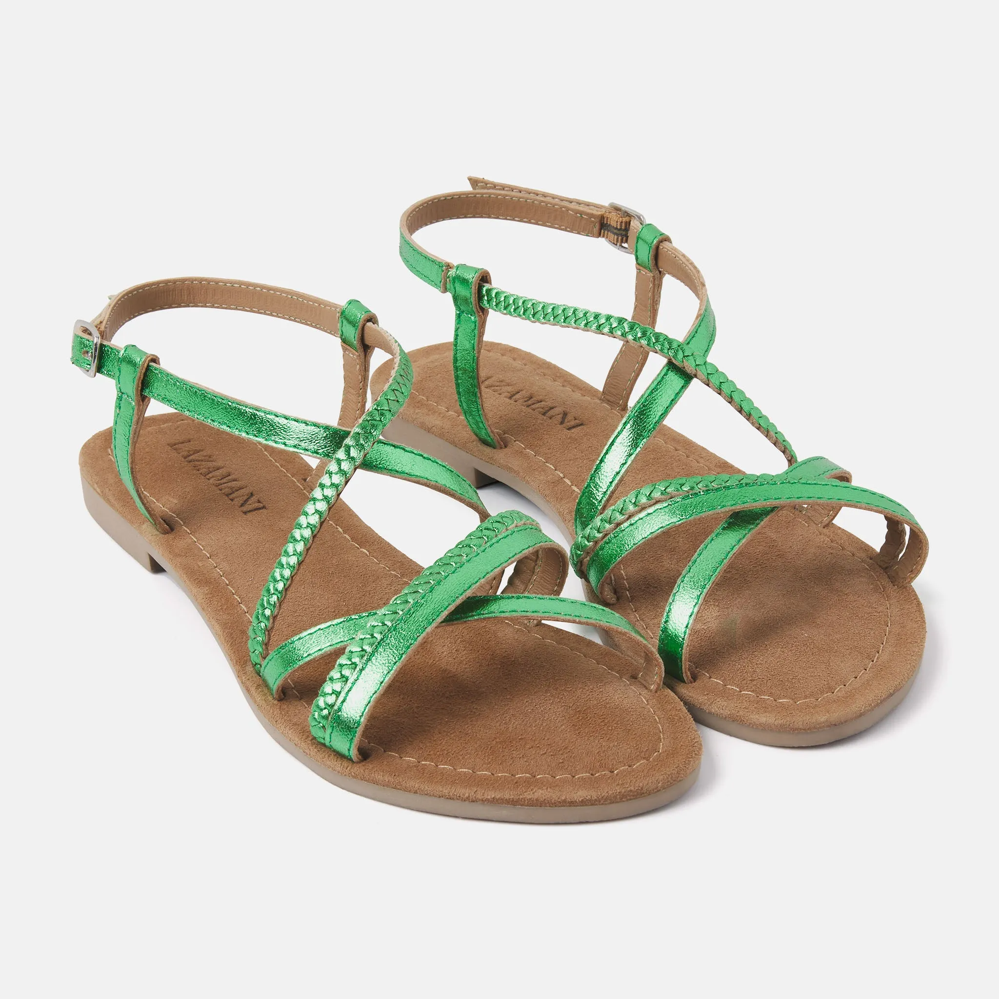 Zoe Leren Dames Sandalen Green