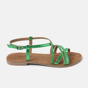 Zoe Leren Dames Sandalen Green