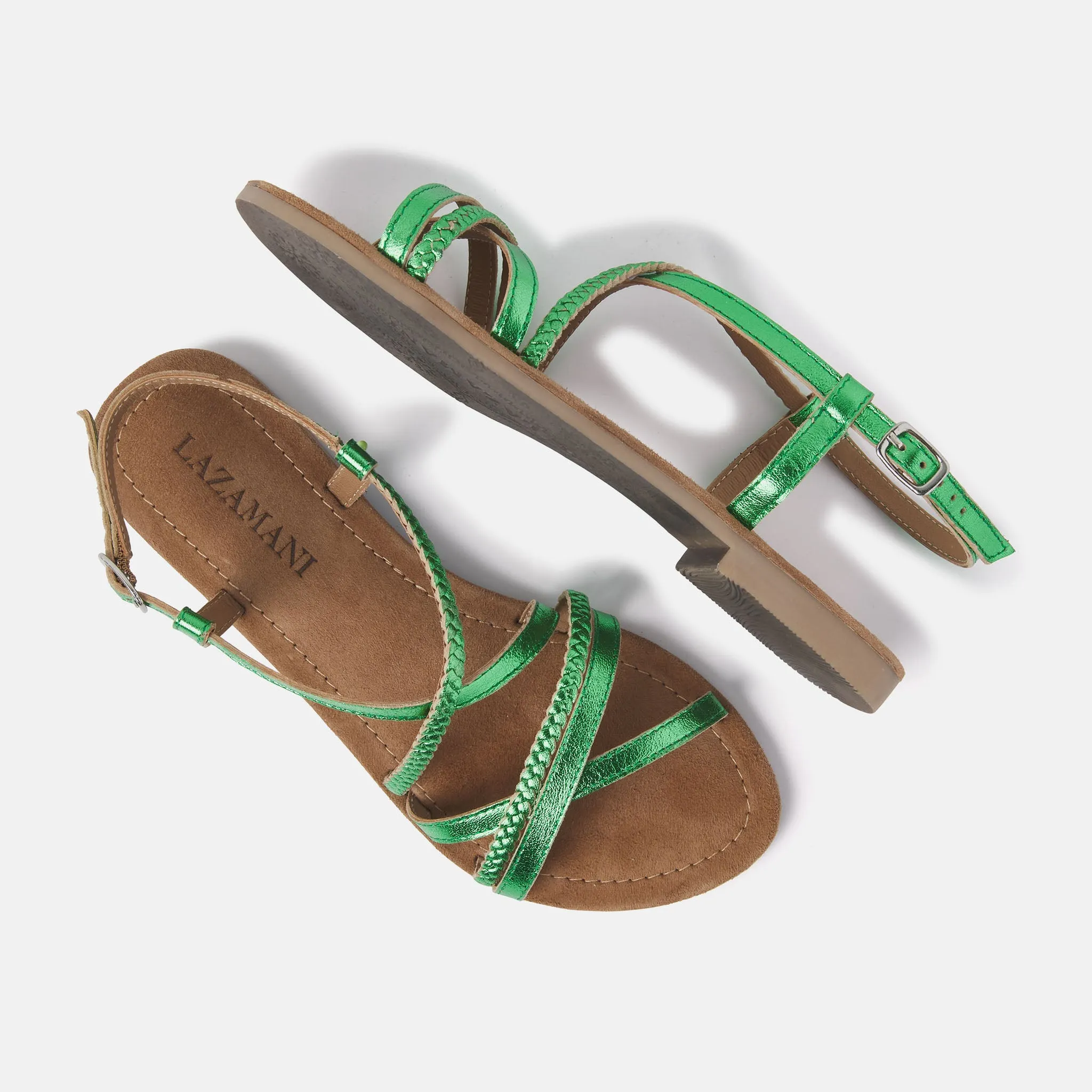 Zoe Leren Dames Sandalen Green